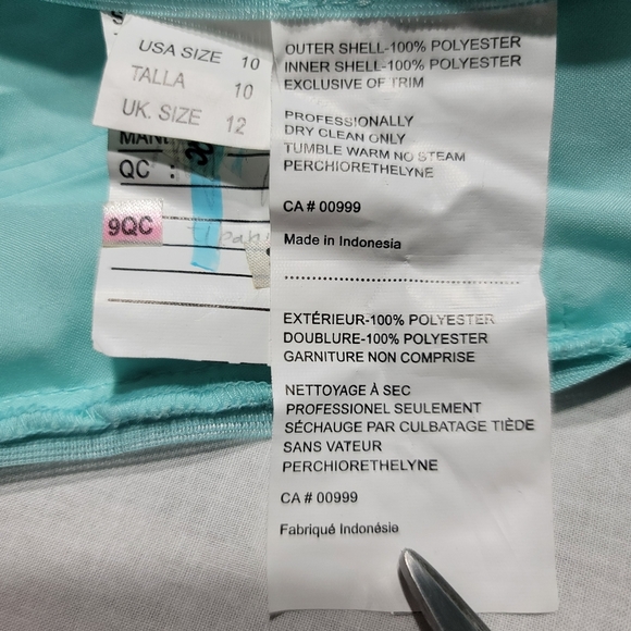 NWT High Low Chiffon Mori Lee Bridesmaid Dress Sweetheart Tiffany Blue Size US10 - Picture 4 of 9